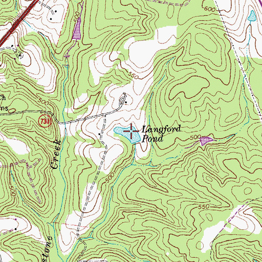 Topographic Map of Langford Pond, VA