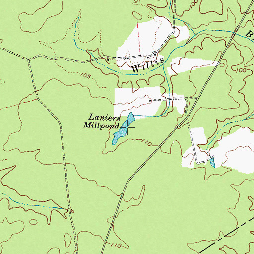 Topographic Map of Laniers Millpond, VA