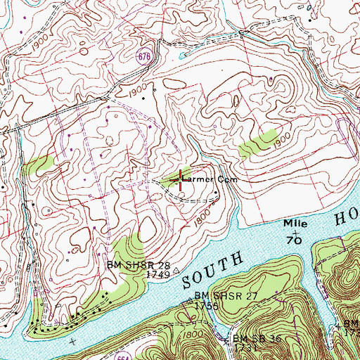 Topographic Map of Larmer Cemetery, VA
