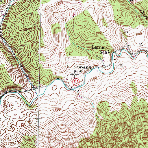 Topographic Map of Larmer Cemetery, VA
