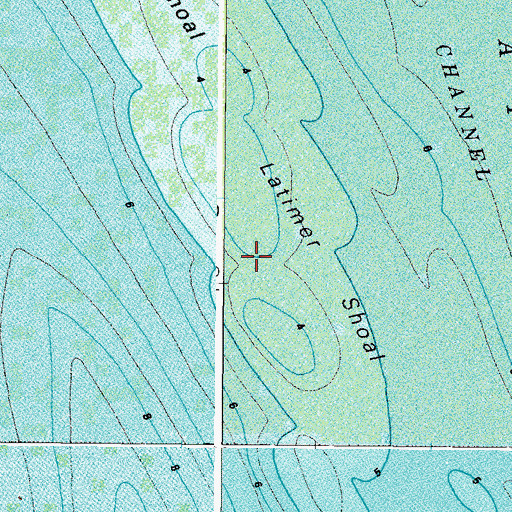 Topographic Map of Latimer Shoal, VA