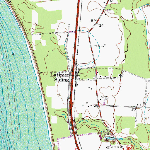 Topographic Map of Latimer Siding, VA