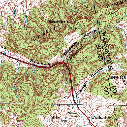 Topographic Map of Laurel Branch, VA