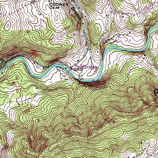 Topographic Map of Laurel Branch, VA