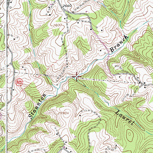 Topographic Map of Laurel Branch, VA