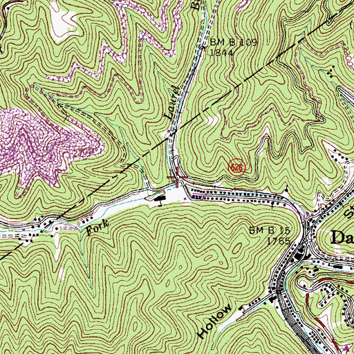 Topographic Map of Laurel Branch, VA