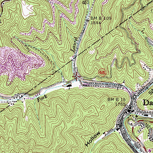 Topographic Map of Laurel Branch, VA