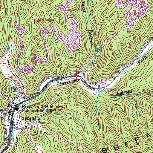 Topographic Map of Laurel Branch, VA