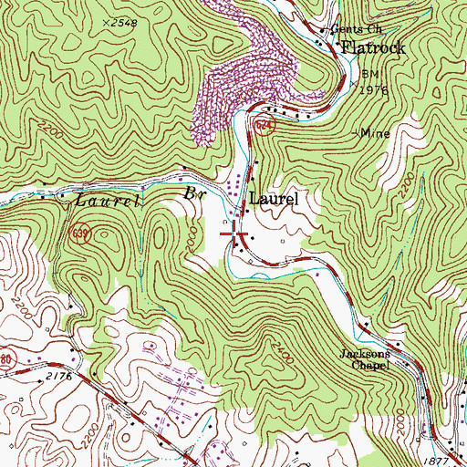 Topographic Map of Laurel Branch, VA