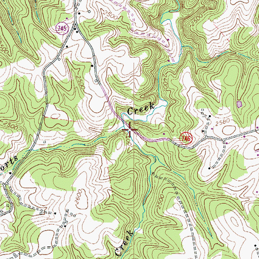 Topographic Map of Laurel Creek, VA
