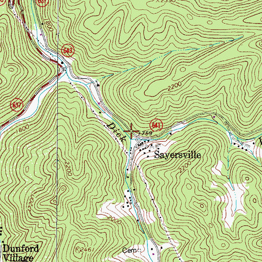 Topographic Map of Laurel Fork, VA