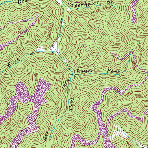 Topographic Map of Laurel Fork, VA
