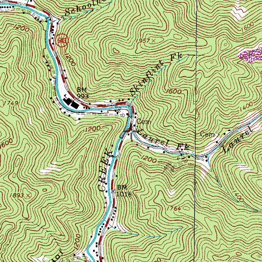 Topographic Map of Laurel Fork, VA