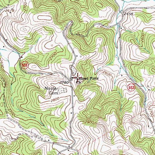 Topographic Map of Laurel Fork Church, VA