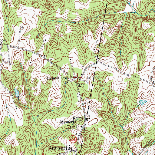 Topographic Map of Laurel Grove Church, VA