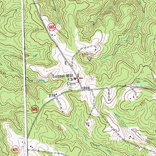 Topographic Map of Laurel Hill Church, VA