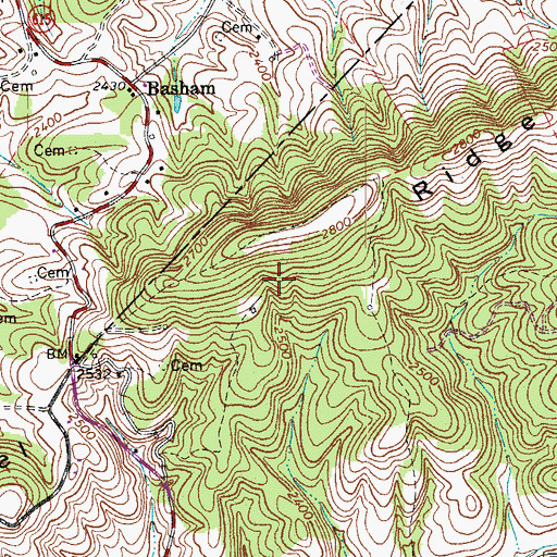 Topographic Map of Laurel Ridge, VA
