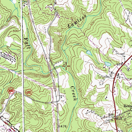 Topographic Map of Lawless Creek, VA