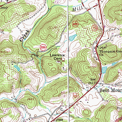Topographic Map of Lawrence Cemetery, VA