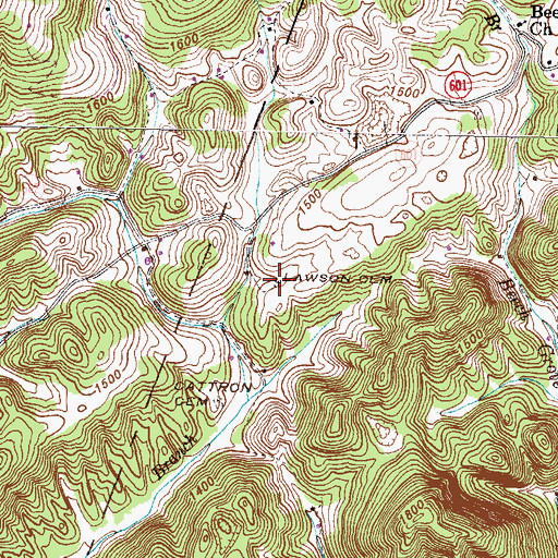 Topographic Map of Lawson Cemetery, VA