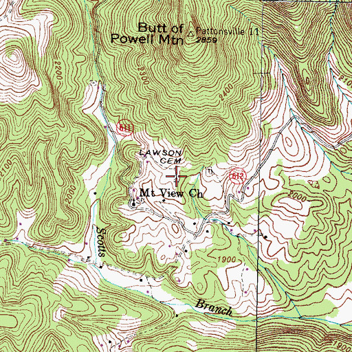 Topographic Map of Lawson Cemetery, VA