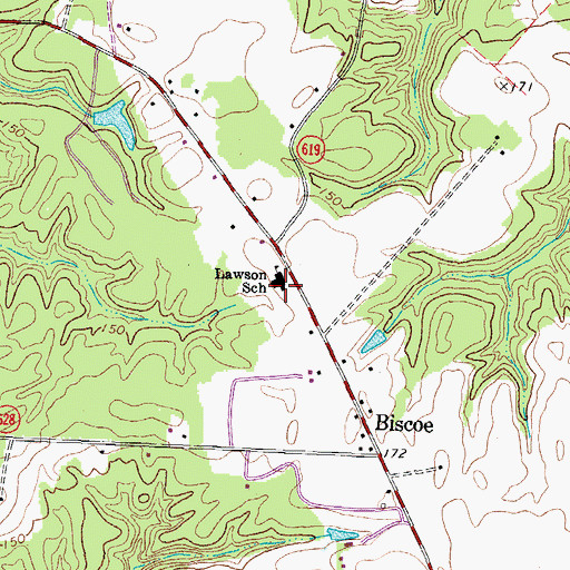 Topographic Map of Lawson School, VA