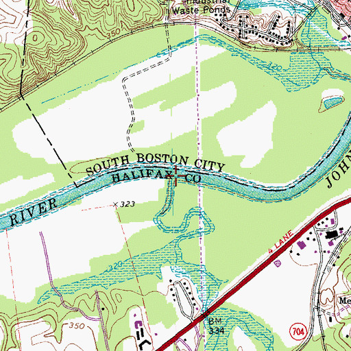 Topographic Map of Lawsons Creek, VA