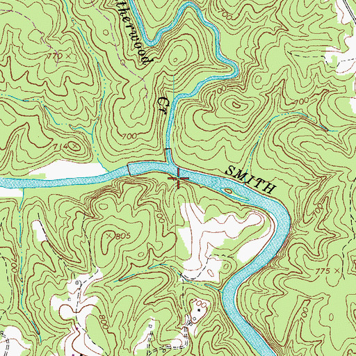 Topographic Map of Leatherwood Creek, VA