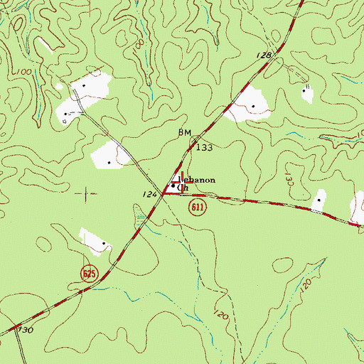 Topographic Map of Lebanon Church, VA