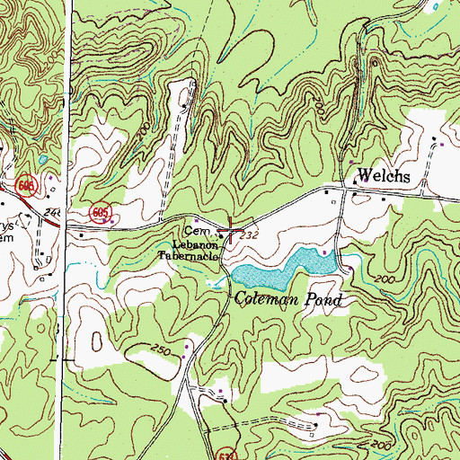 Topographic Map of Lebanon Tabernacle, VA