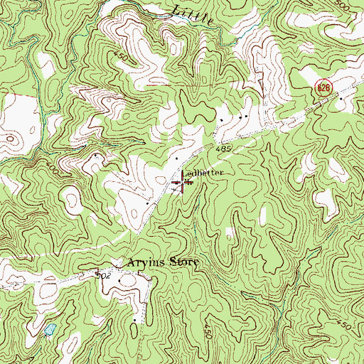 Topographic Map of Ledbetter Church, VA