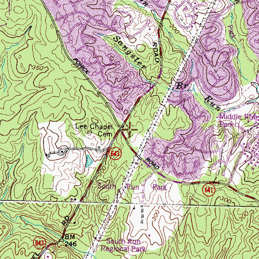 Topographic Map of Lee Chapel Cemetery, VA