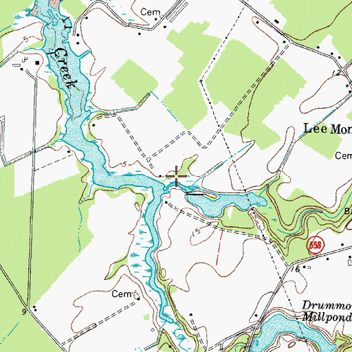 Topographic Map of Lee Mont Branch, VA