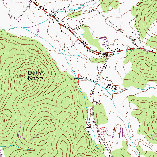 Topographic Map of Lee Run, VA