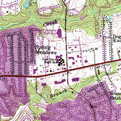 Topographic Map of Lee - Davis High School, VA