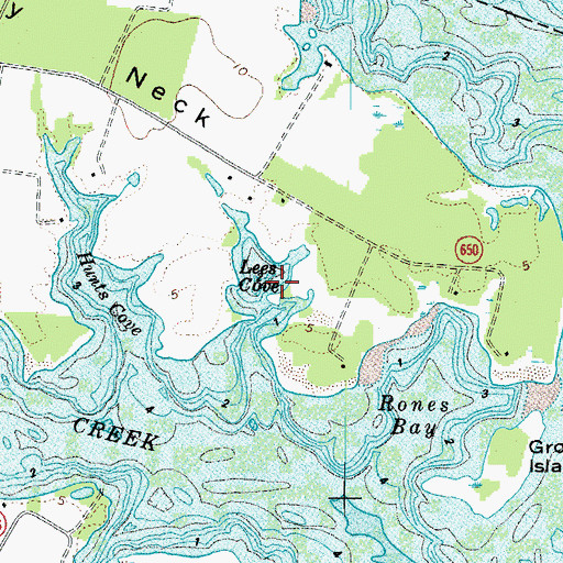 Topographic Map of Lees Cove, VA