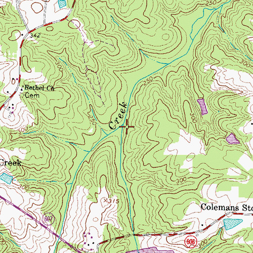 Topographic Map of Lees Creek, VA
