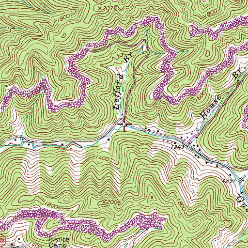 Topographic Map of Lefford Branch, VA