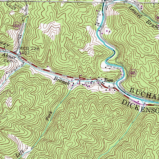 Topographic Map of Left Fork Abner Branch, VA