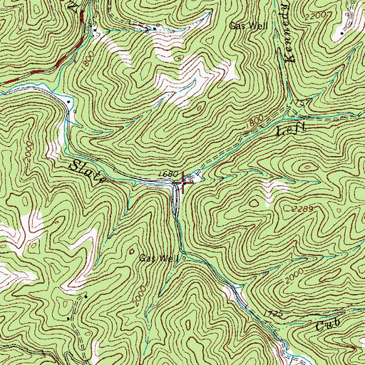 Topographic Map of Left Fork Slate Creek, VA