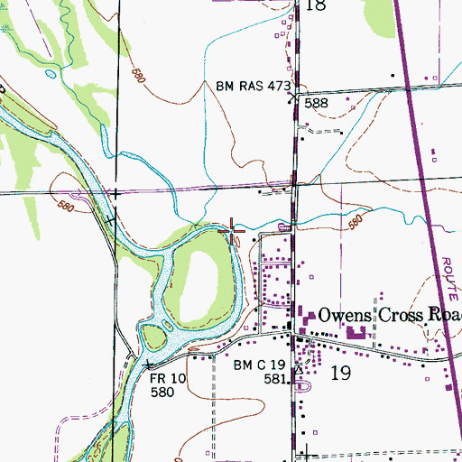Topographic Map of Glover Cove Creek, AL