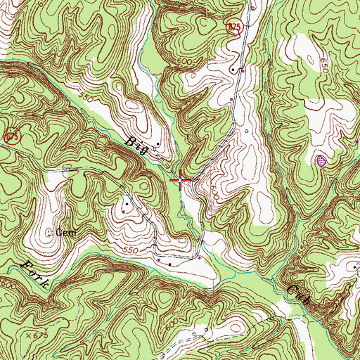 Topographic Map of Left Hand Fork, VA