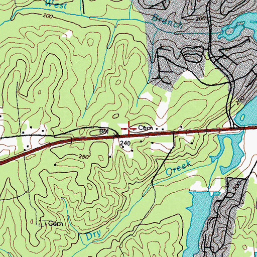 Topographic Map of Lester Cemetery, VA