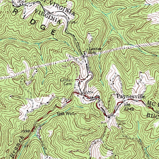 Topographic Map of Lester Cemetery, VA