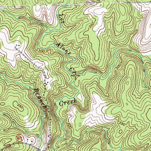 Topographic Map of Let Alone Creek, VA