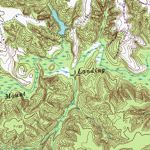 Topographic Map of Lewis Creek, VA