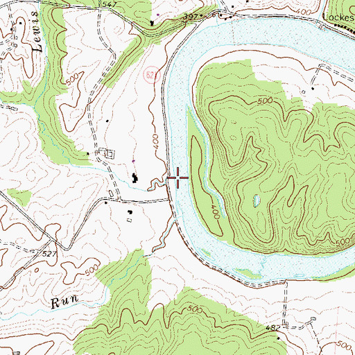 Topographic Map of Lewis Run, VA