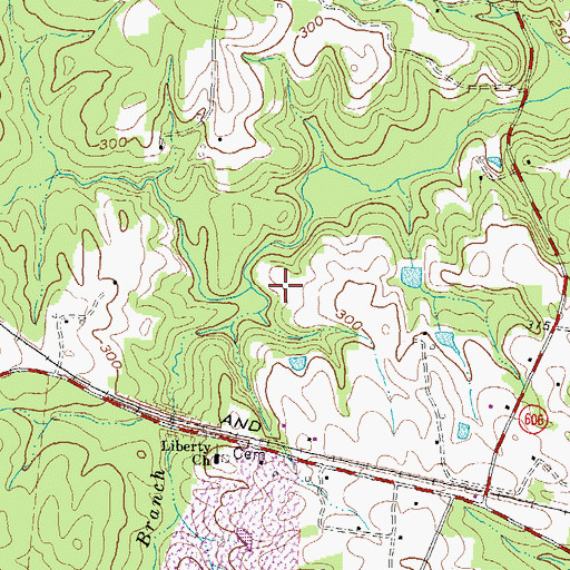 Topographic Map of Liberty Branch, VA