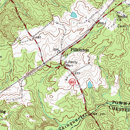 Topographic Map of Liberty Cemetery, VA
