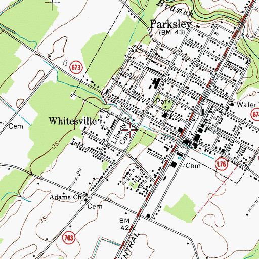 Topographic Map of Liberty Cemetery, VA